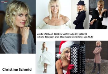 Christine Schmid als Model bei Modelagenturen in Werbung und Modenschau